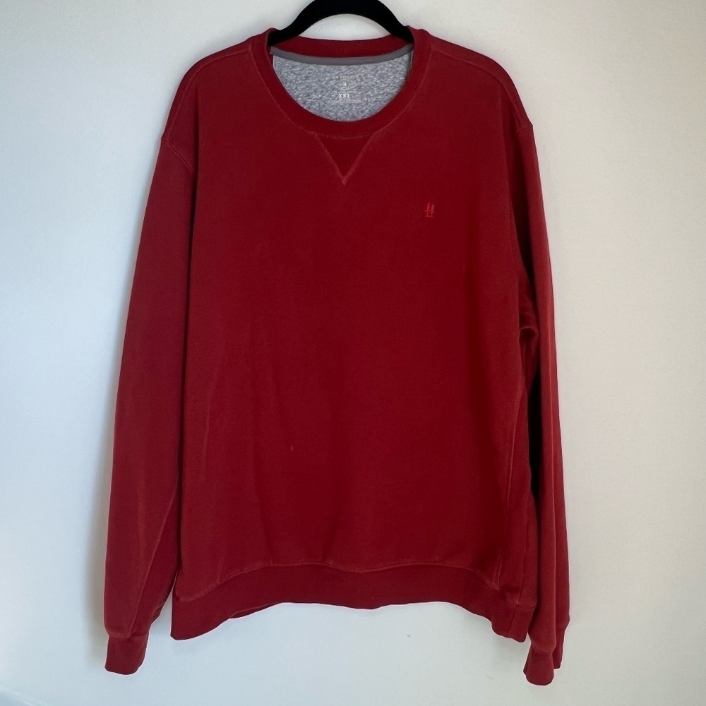 G.H. Bass & Co Soft Fleece Crew Neck Sweatshirt Burgundy Preppy Casual Men's XXL